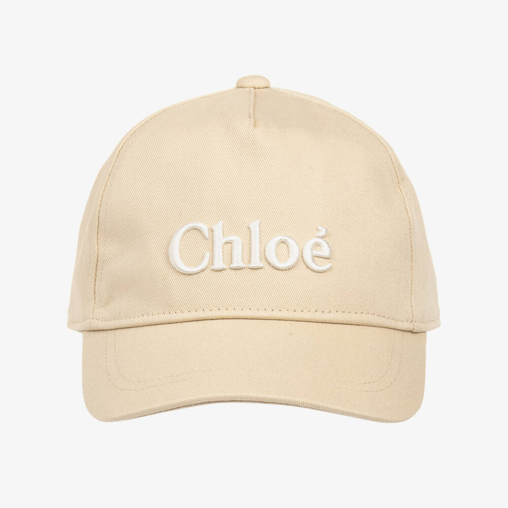 Chloé-Girls Soft Beige Twill Cap | Childrensalon Outlet