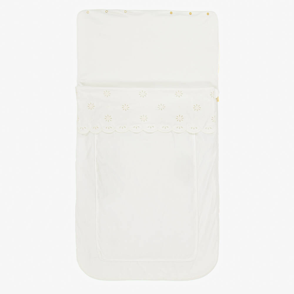 Chloé-Girls Soft Ivory Cotton Cocoon | Childrensalon Outlet
