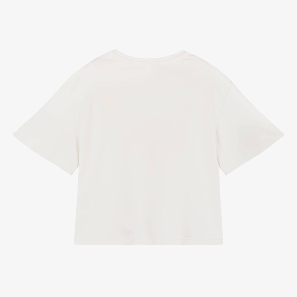 Chloé-Мягкая кремовая футболка с ананасом для девочек | Childrensalon Outlet