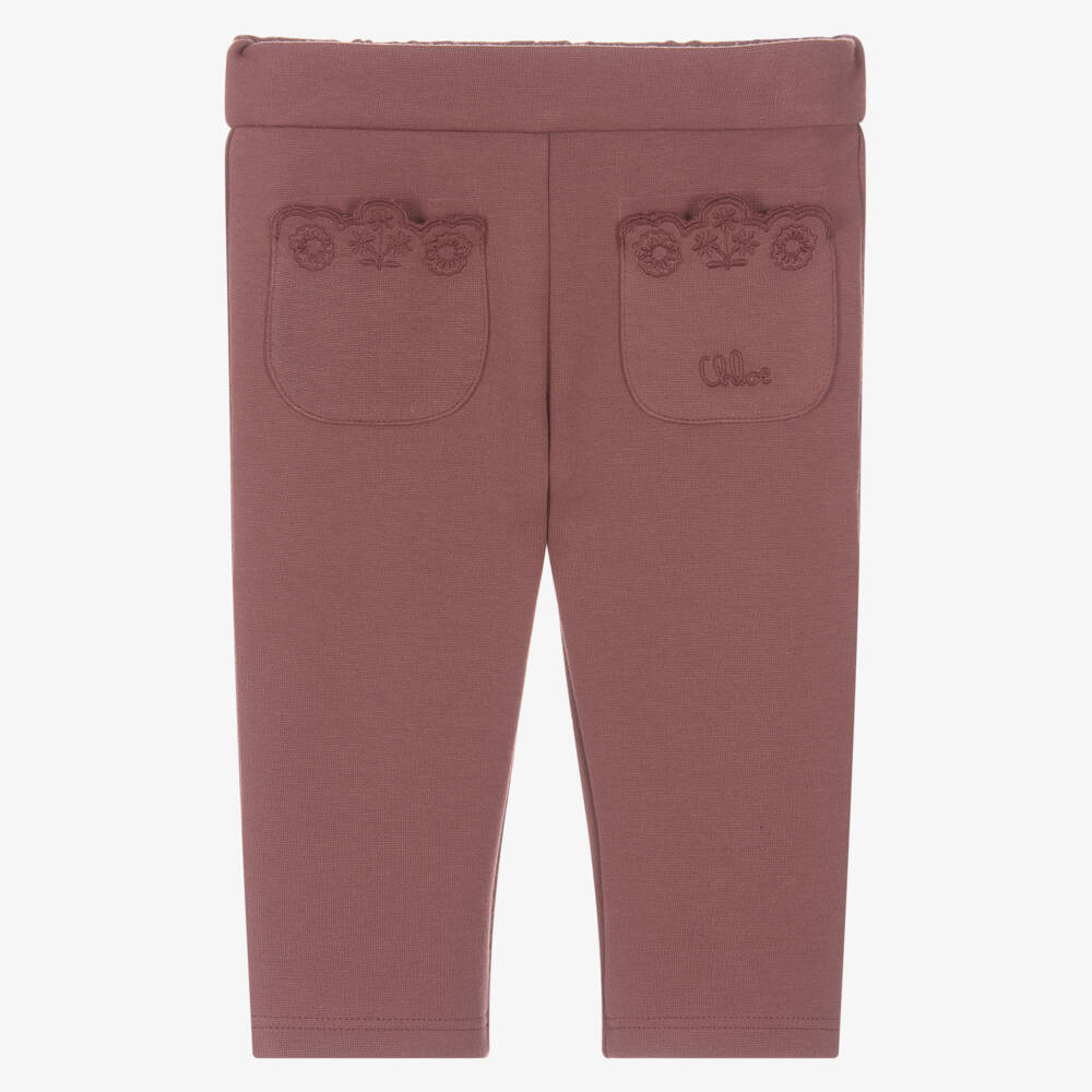 Chloé-Girls Soft Pink Embroidered Trousers | Childrensalon Outlet