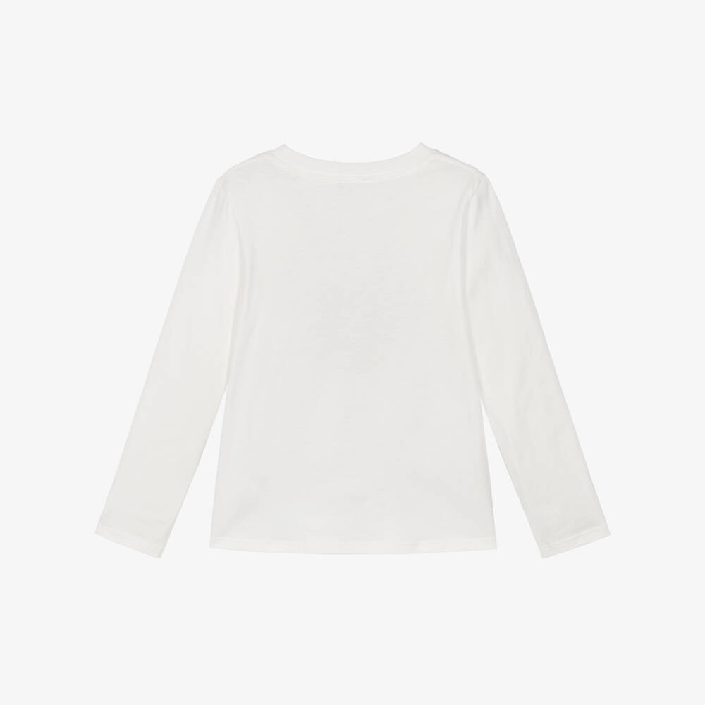 Chloé-بلوزة قطنية ناعمة بيضاء للبنات | Childrensalon Outlet