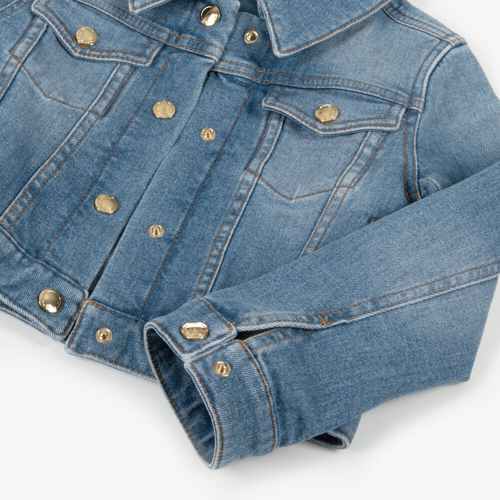Chloé-Girls Stylish Indigo Denim Coat | Childrensalon Outlet