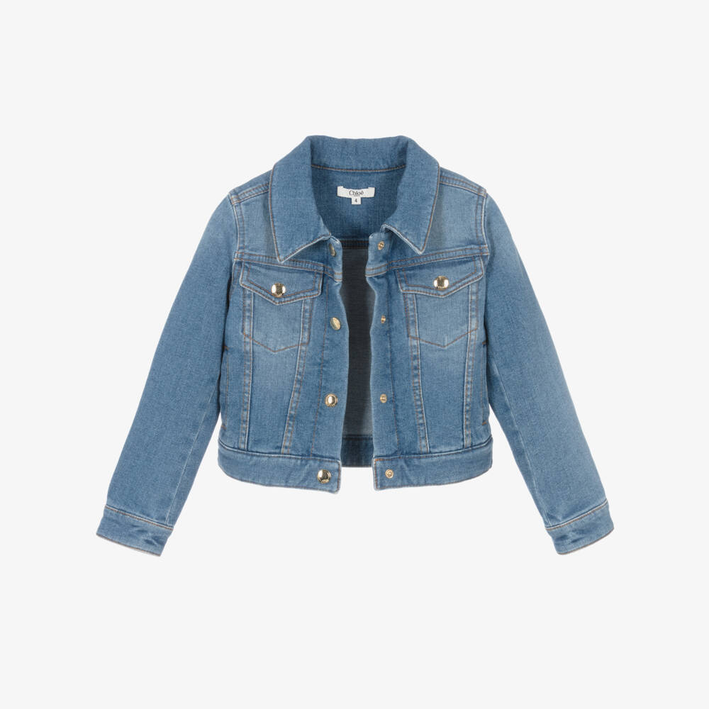 Chloé-Girls Stylish Indigo Denim Coat | Childrensalon Outlet