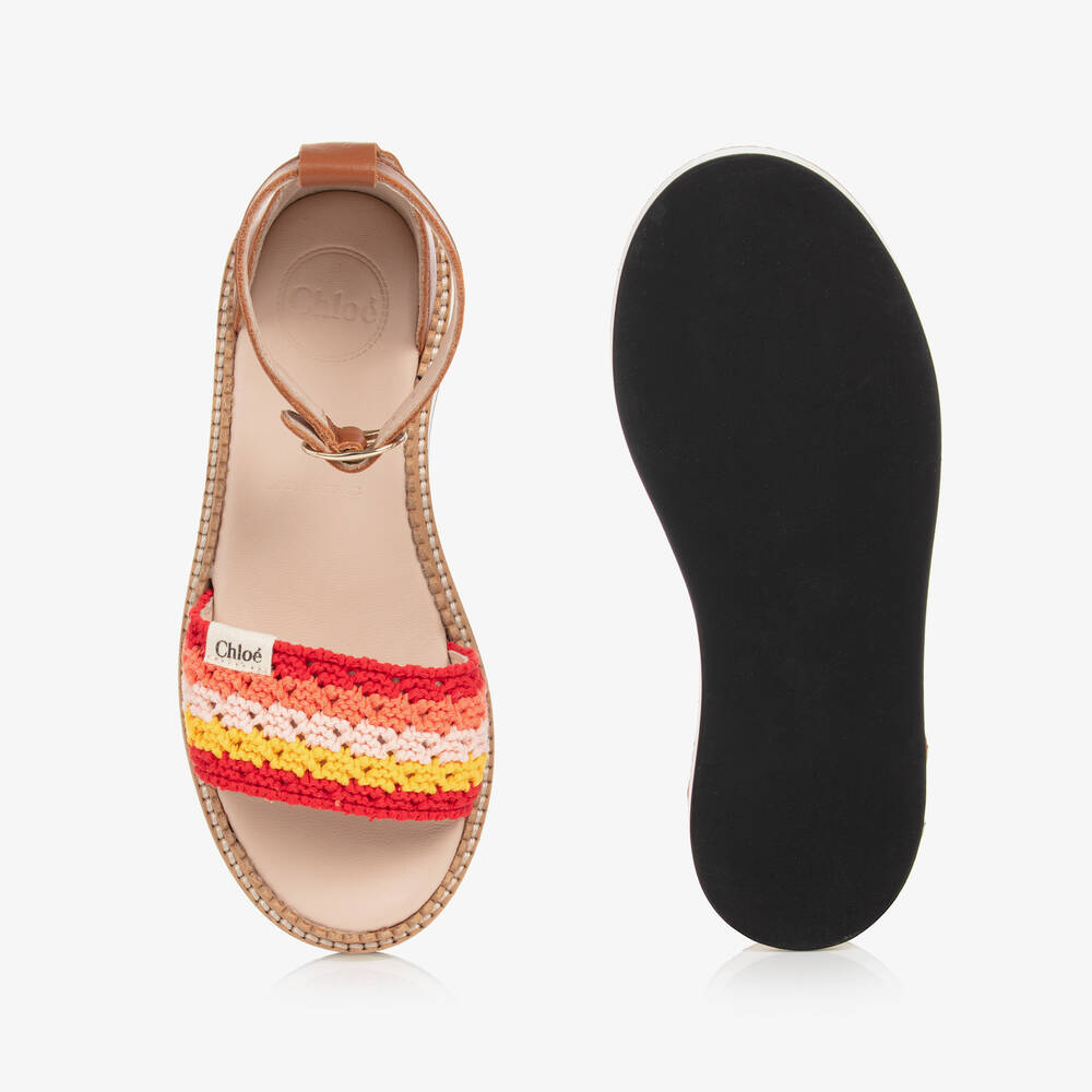 Chloé-Girls Tan Brown Buckle Sandals | Childrensalon Outlet