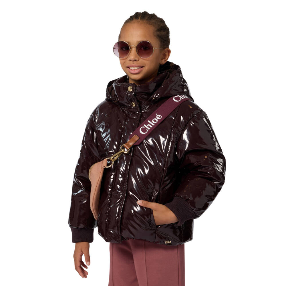 Chloé-Girls Tan Brown Canvas Logo Crossbody Bag (28cm) | Childrensalon Outlet