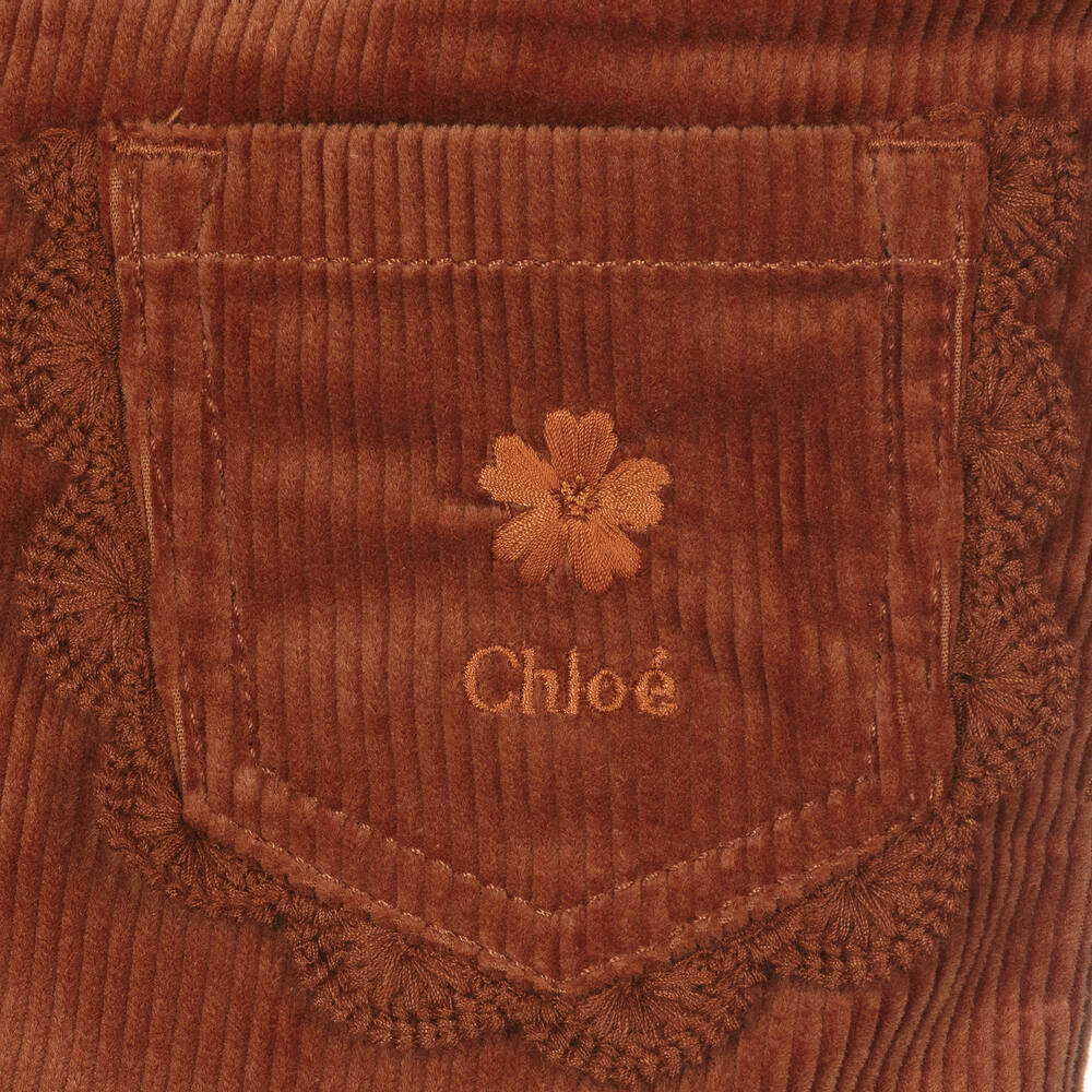 Chloé-Girls Tan Brown Corduroy Skirt | Childrensalon Outlet