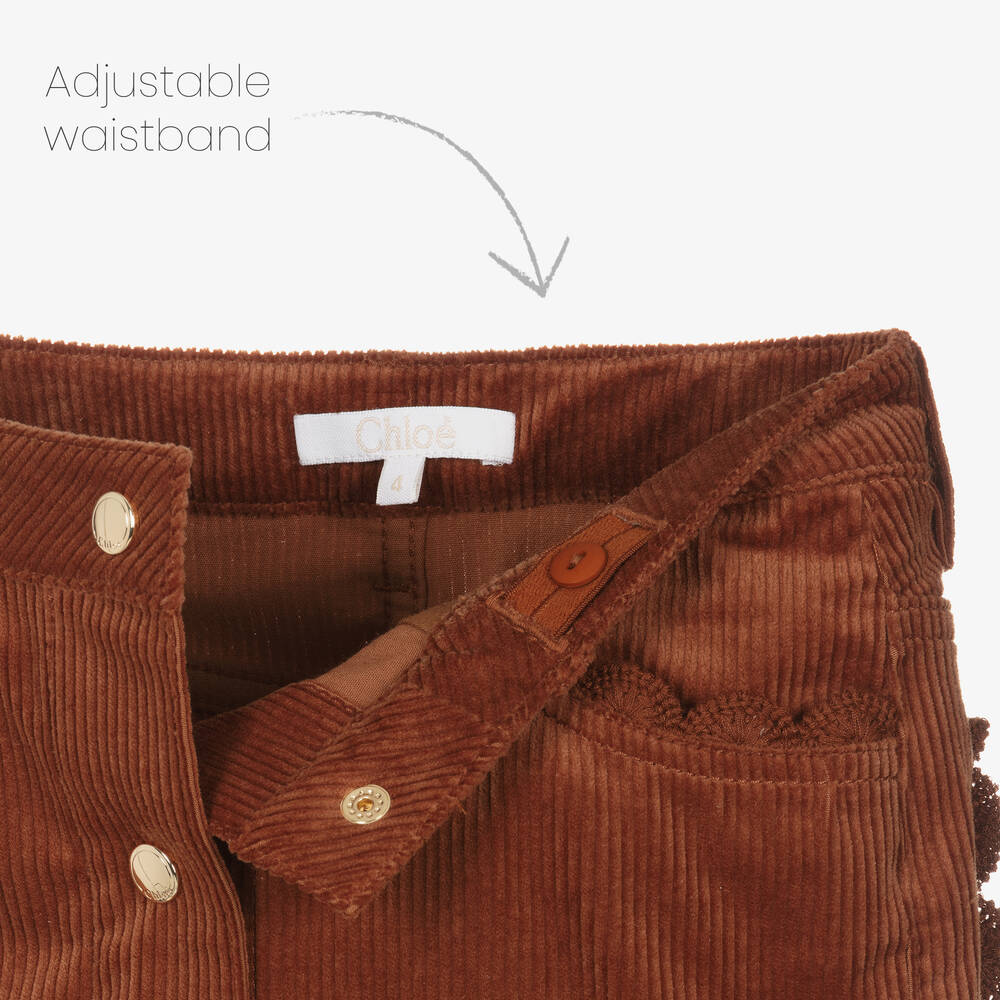 Chloé-Girls Tan Brown Corduroy Skirt | Childrensalon Outlet
