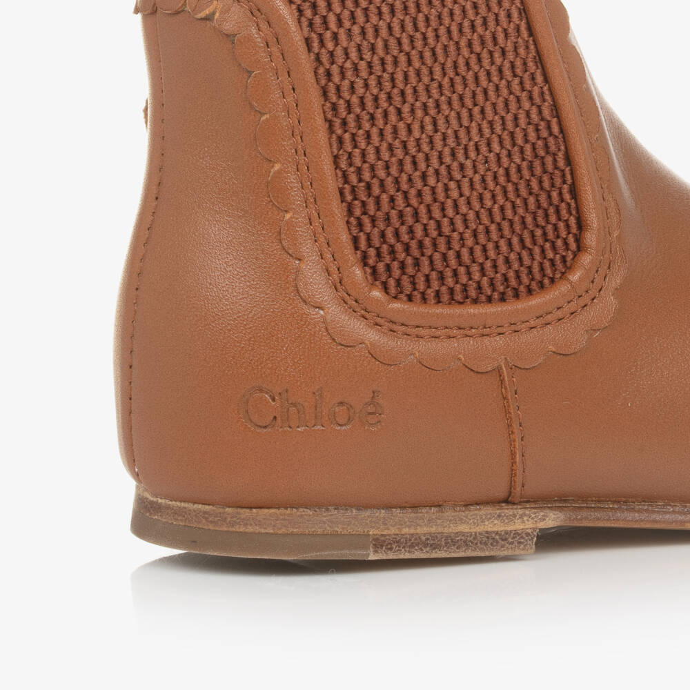 كلوي-بوت تشيلسي جلد لون بني للبنات | Childrensalon Outlet