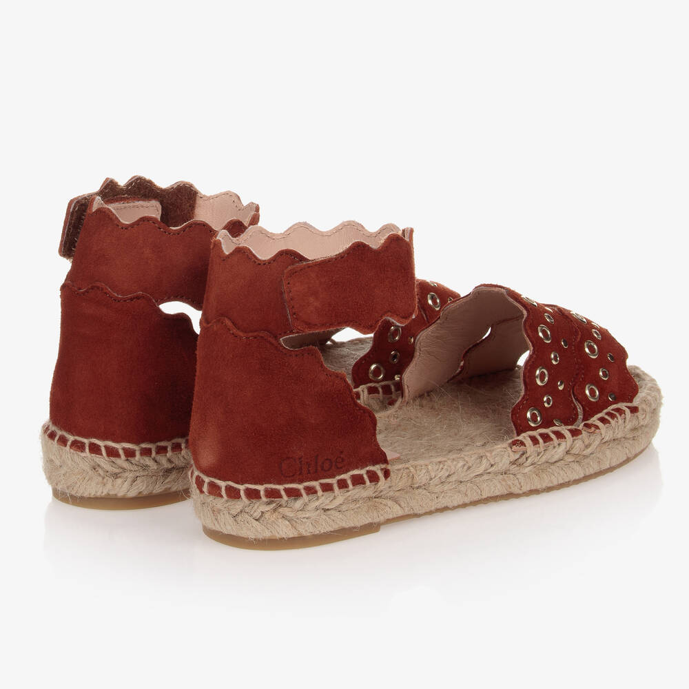 Chloé-إسبادريل جلد شامواه لون بنّي للبنات | Childrensalon Outlet