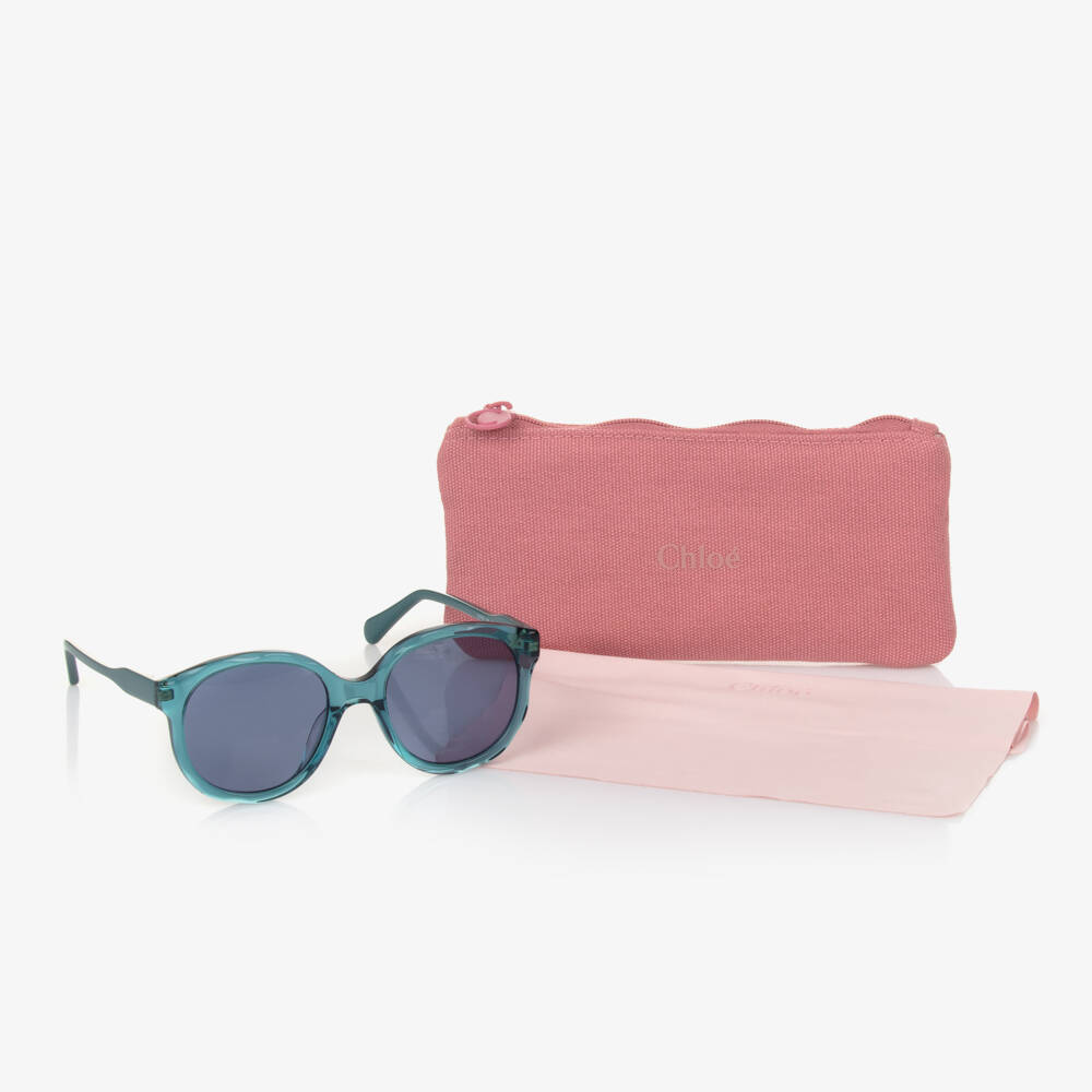 Chloé-Girls Teal-Tinted Summer Shades | Childrensalon Outlet