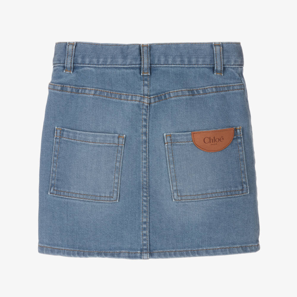 Chloé-Girls Trendy Blue Denim Skirt | Childrensalon Outlet