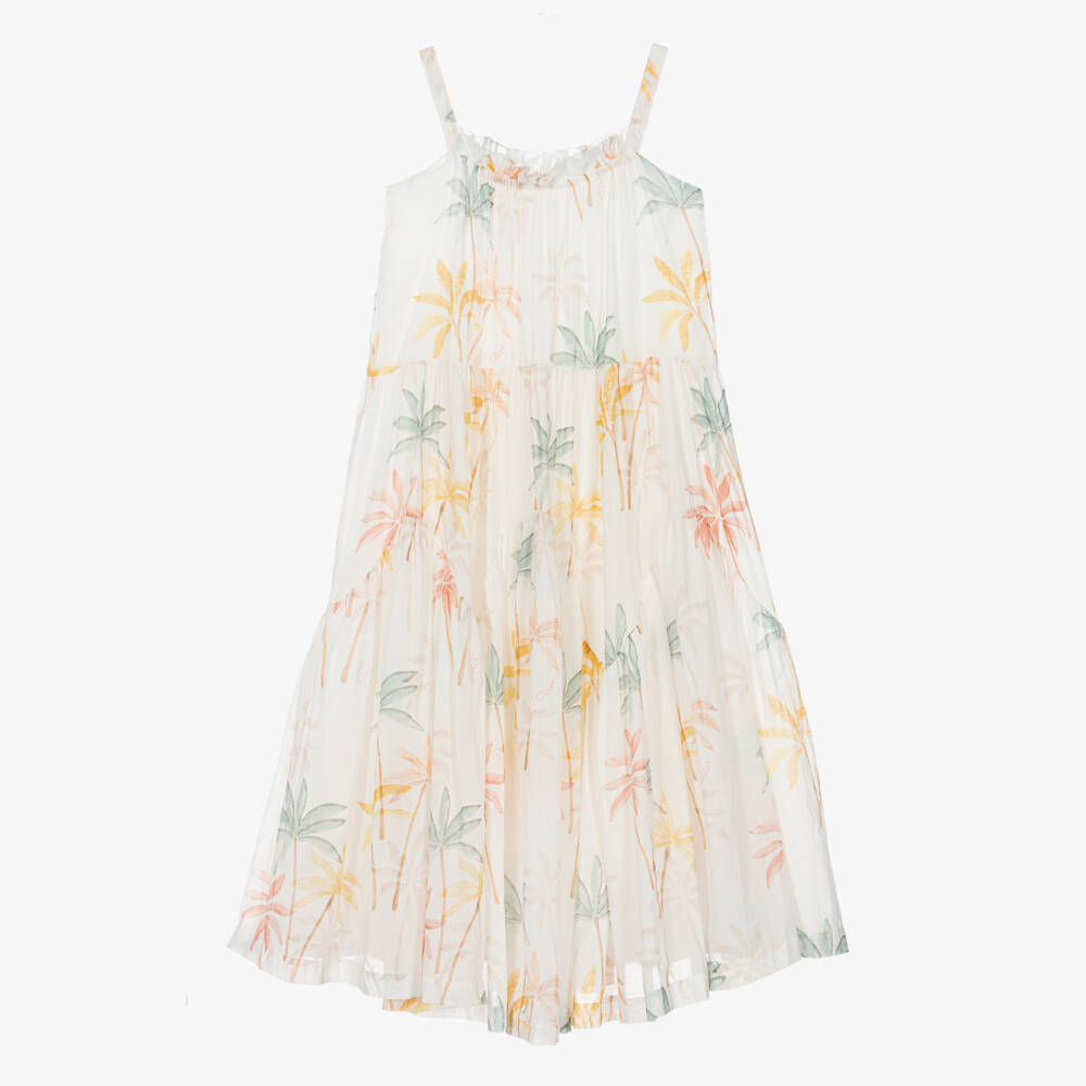 Chloé-فستان قطني استوائي للبنات | Childrensalon Outlet