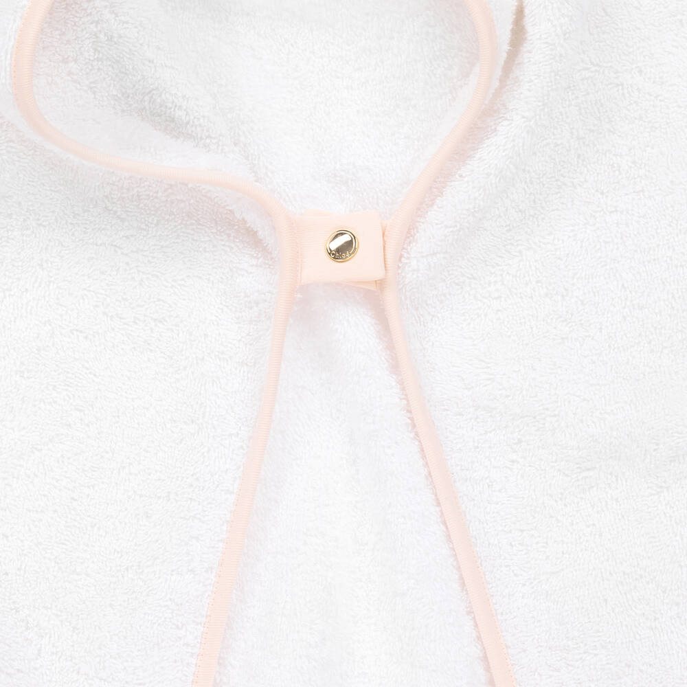 كلوي-منشفة هودي قطن لون أبيض للبنات | Childrensalon Outlet