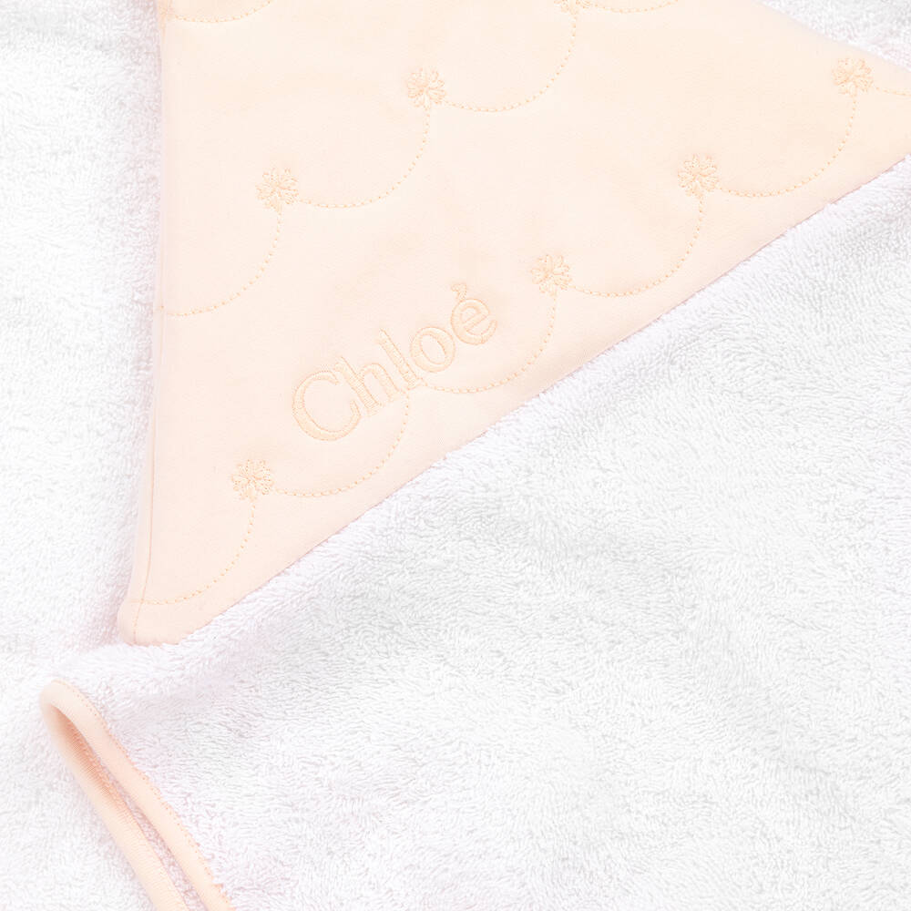 كلوي-منشفة هودي قطن لون أبيض للبنات | Childrensalon Outlet