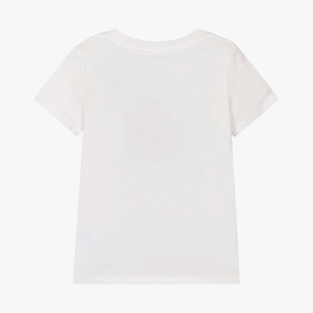 Chloé-Girls White Cotton Pineapple Logo T-Shirt | Childrensalon Outlet
