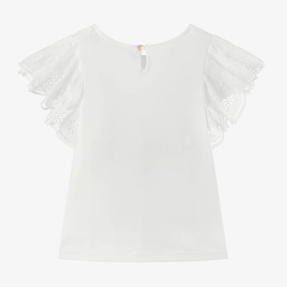 Girls ruffle sleeve top deals