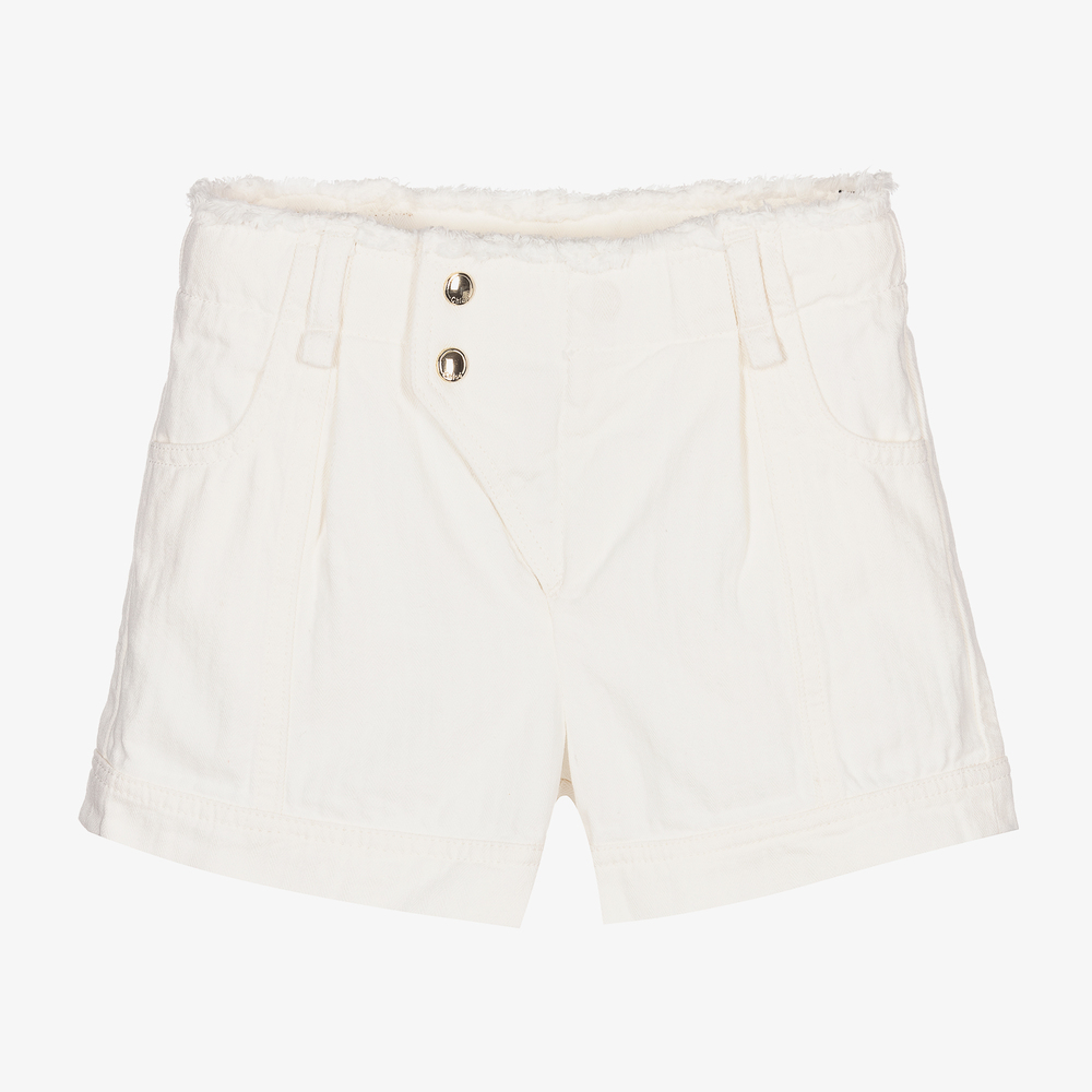 Chloé - Weiße Baumwollshorts für Mädchen | Childrensalon