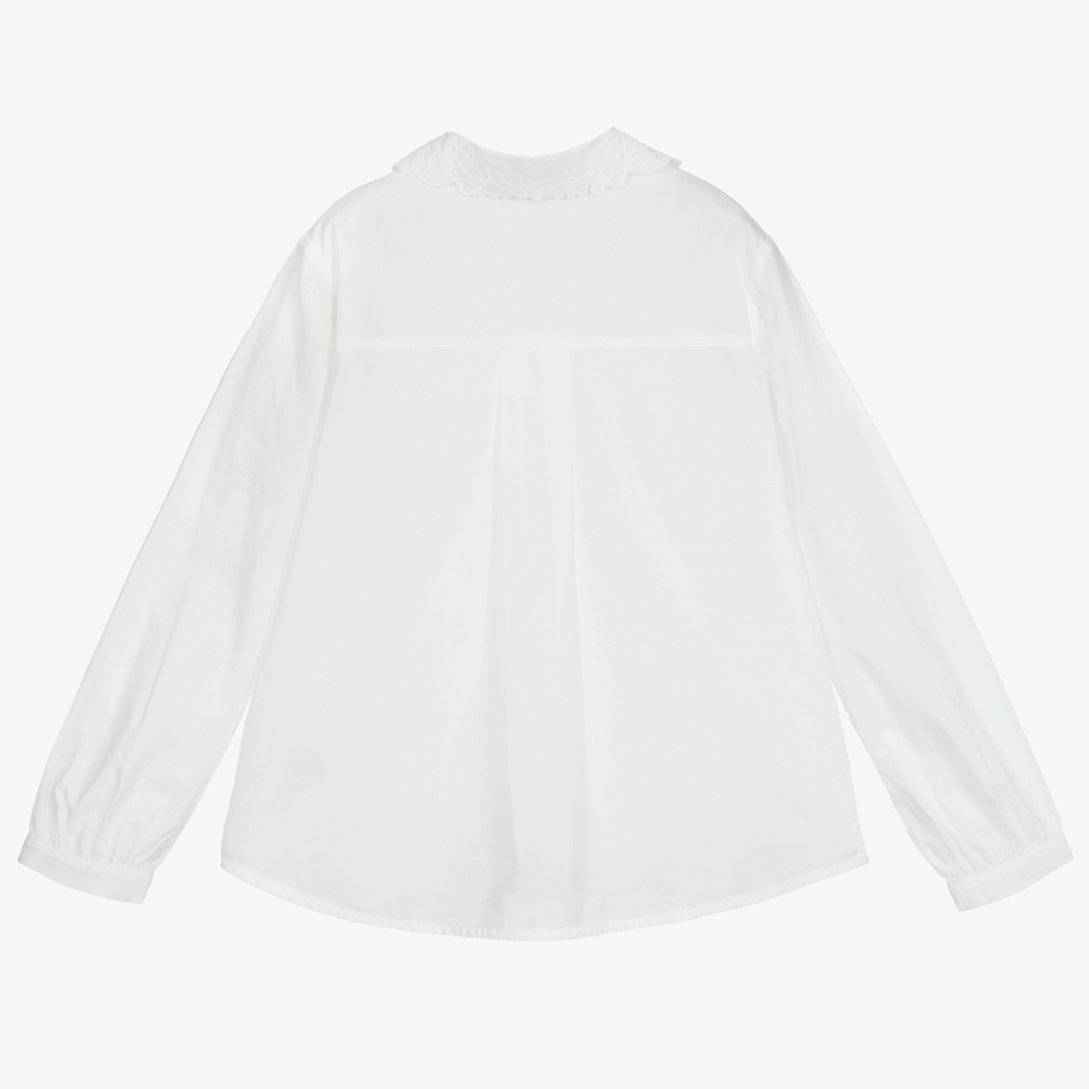 Chloé-Girls White Embroidered Blouse | Childrensalon Outlet