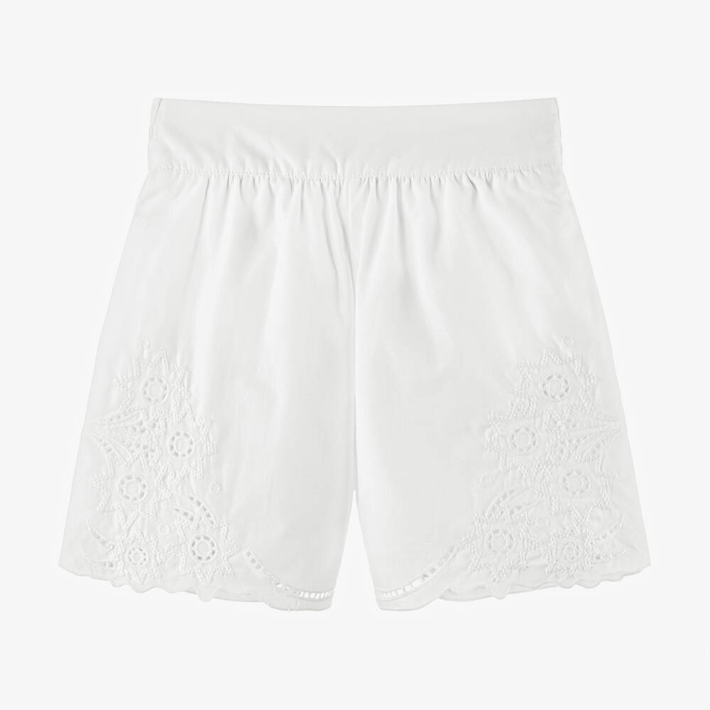 Chloe Girls Embroidered Cotton Shorts