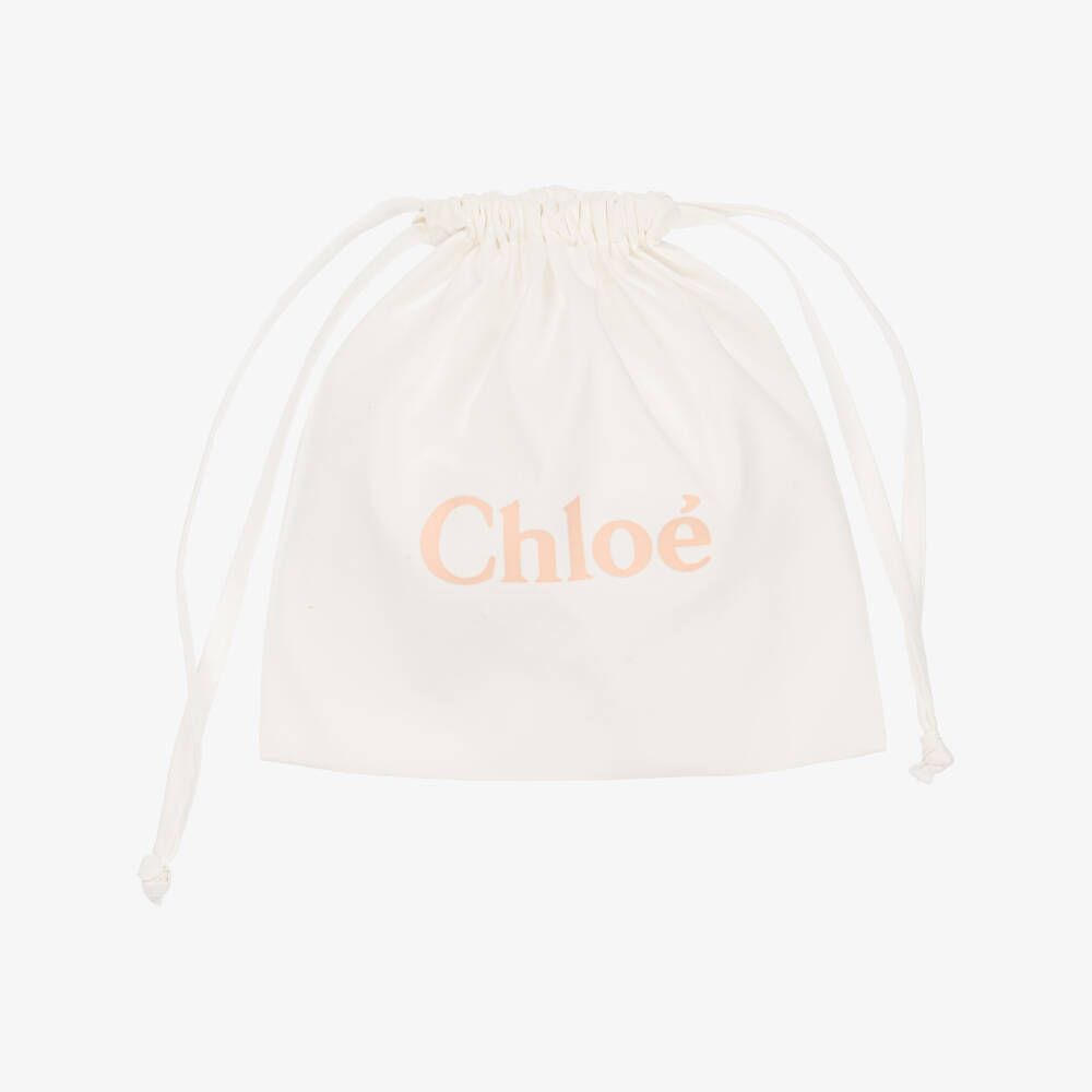 Chloé-Girls White Floral Patterned Logo Swimsuit | Childrensalon Outlet