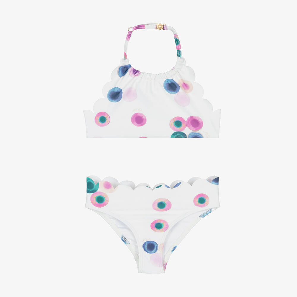 Chloé-Girls White Fusion-Print Bikini | Childrensalon Outlet