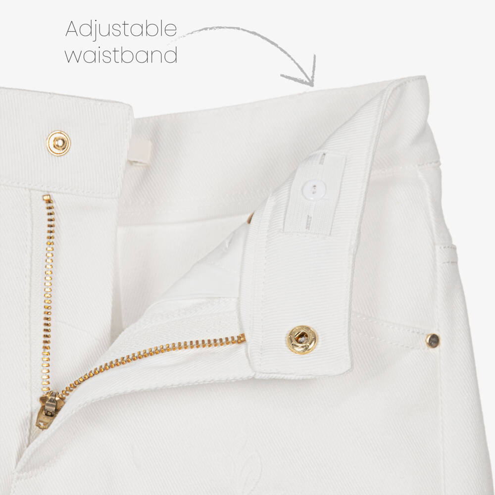 Chloé-Белые вышитые шорты для девочек | Childrensalon Outlet