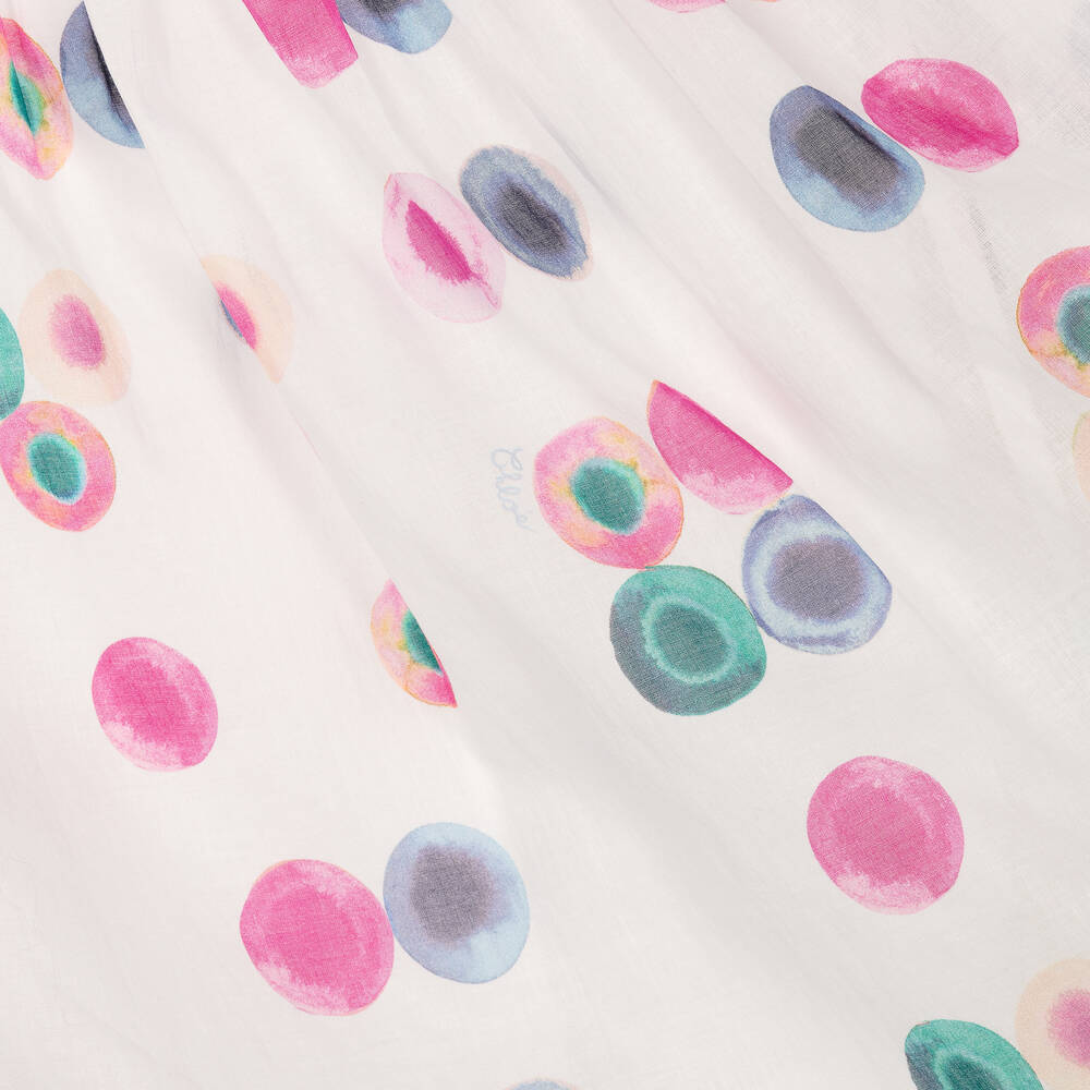 Chloé-Girls White Organic Cotton Fusion Skirt | Childrensalon Outlet