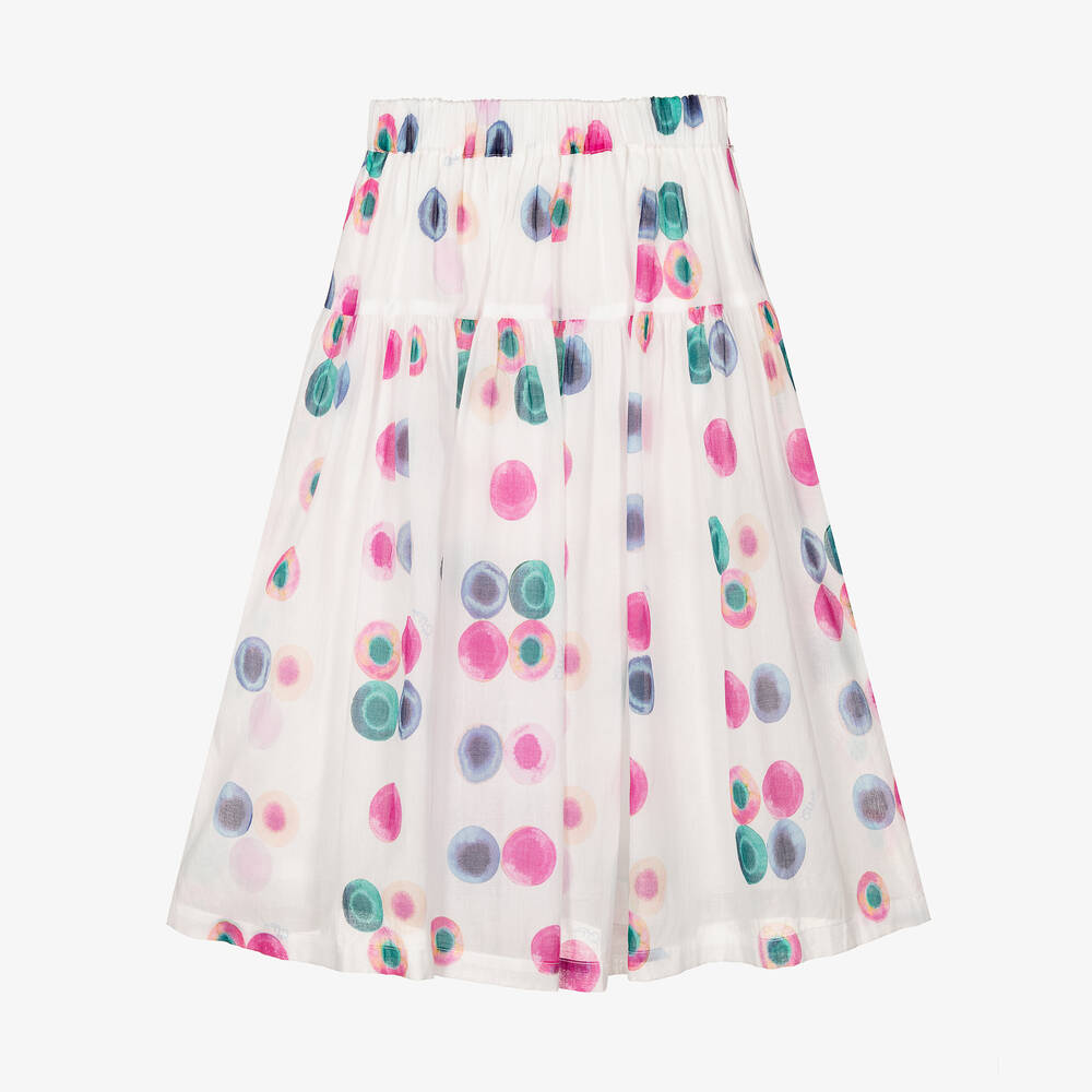 Chloé-Girls White Organic Cotton Fusion Skirt | Childrensalon Outlet