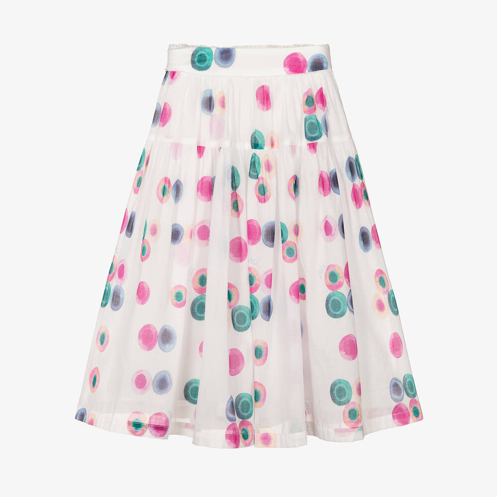 Chloé-Girls White Organic Cotton Fusion Skirt | Childrensalon Outlet