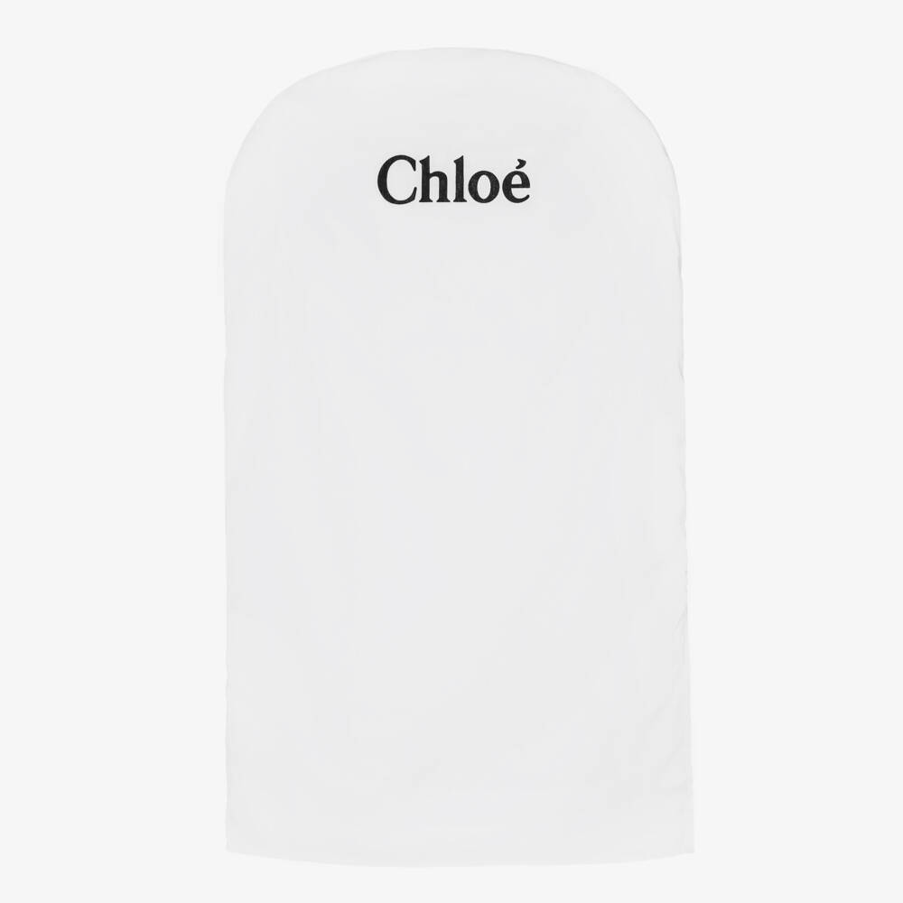 Chloé-Girls White Tulle Dress with Yellow Embroidered Trim | Childrensalon Outlet