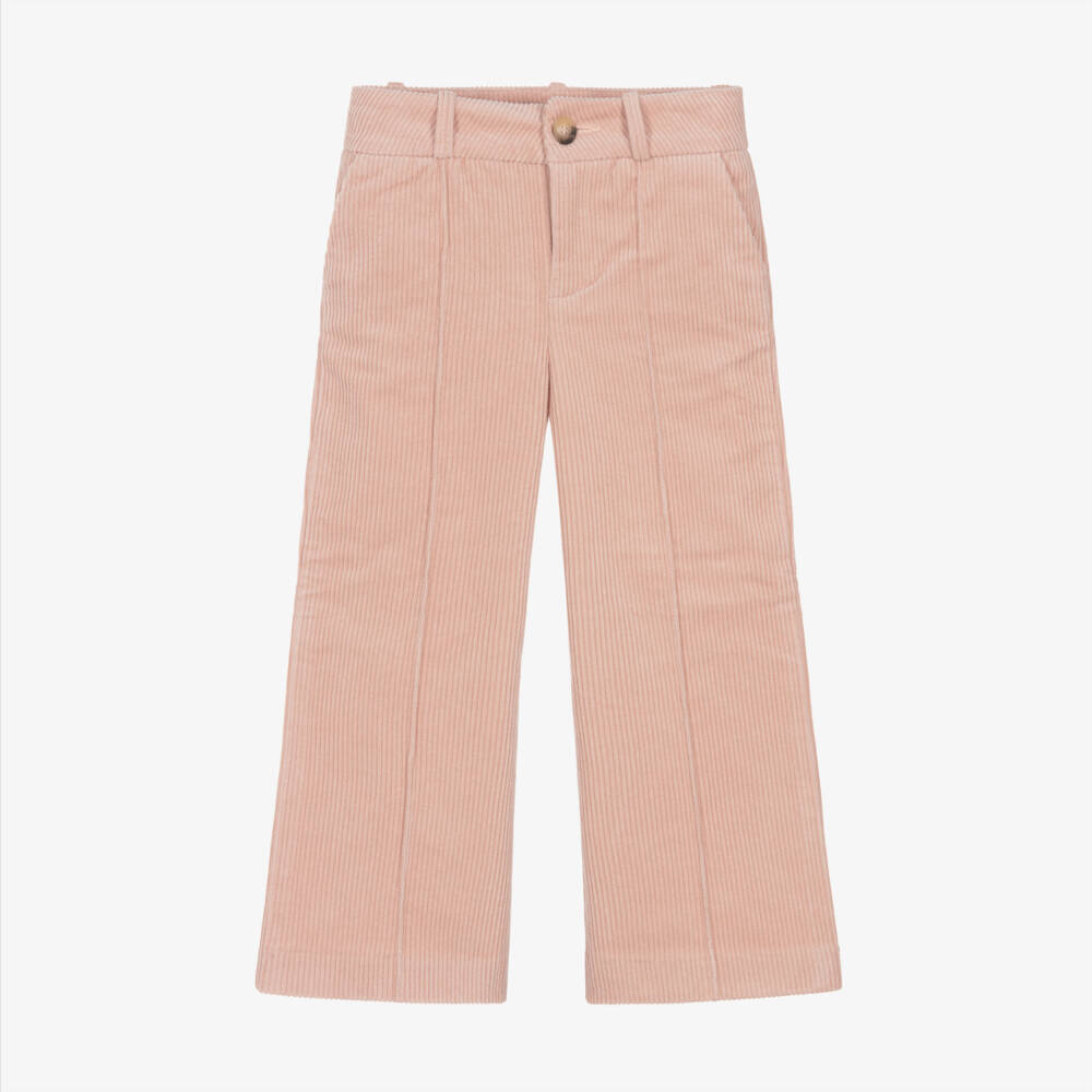 Chloé-Girls Wide-Leg Pink Corduroy Trousers | Childrensalon Outlet