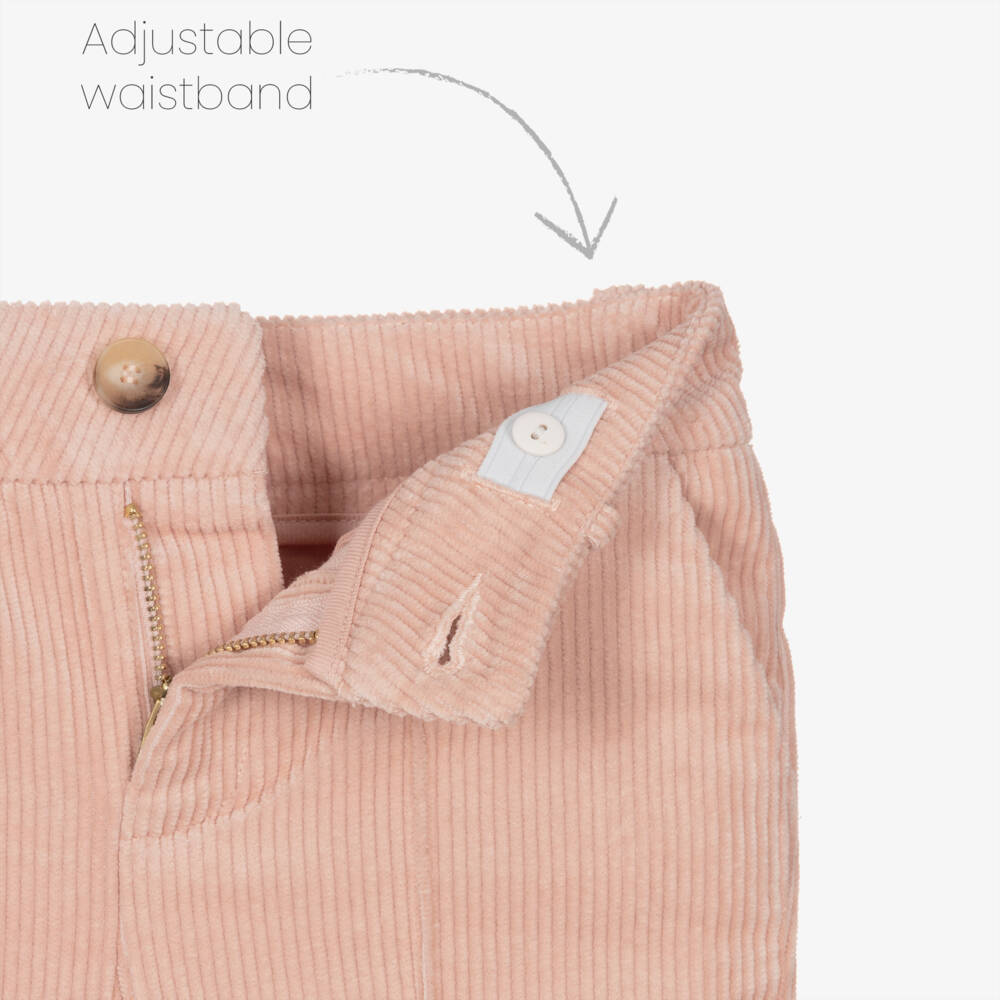 Chloé-Girls Wide-Leg Pink Corduroy Trousers | Childrensalon Outlet