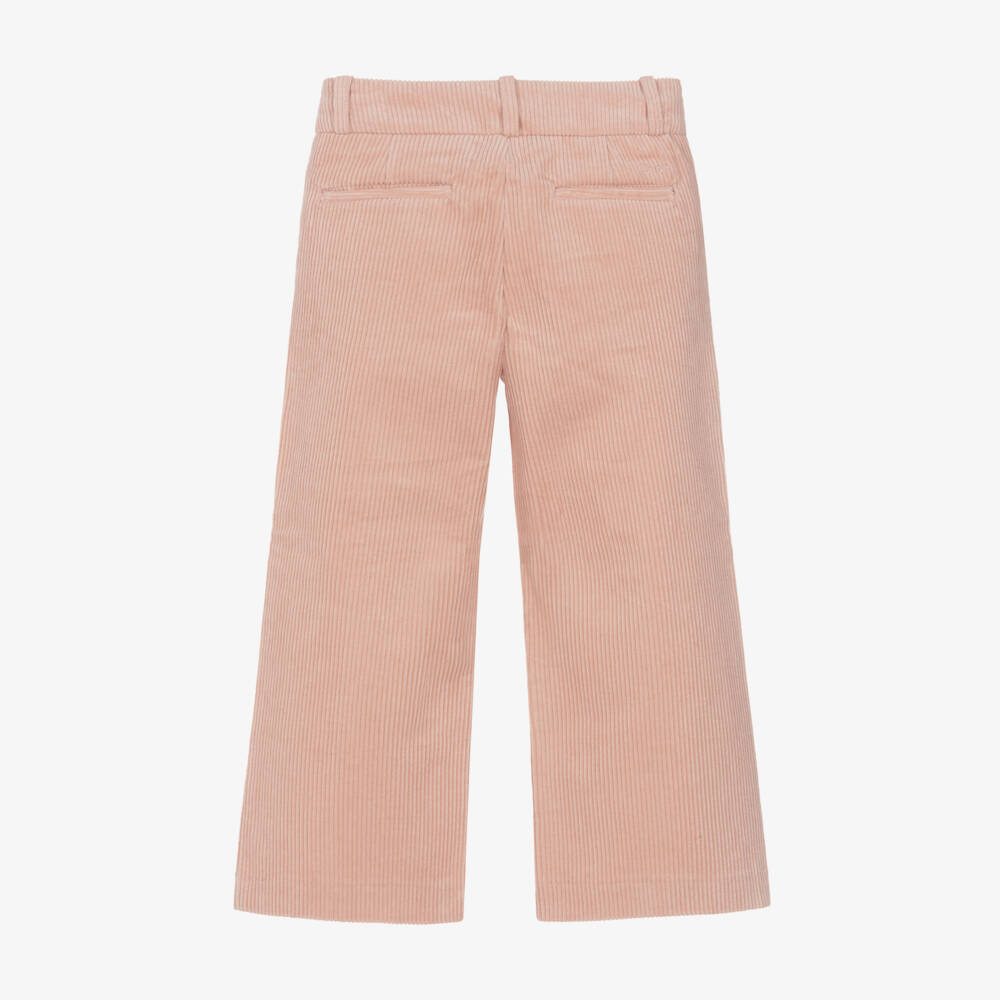 Chloé-Girls Wide-Leg Pink Corduroy Trousers | Childrensalon Outlet