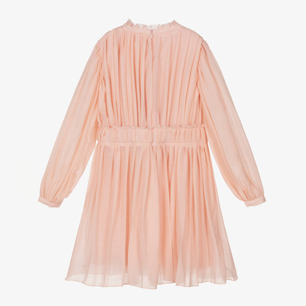 Chloé-Girls Wool Dress with Pleats | Childrensalon Outlet