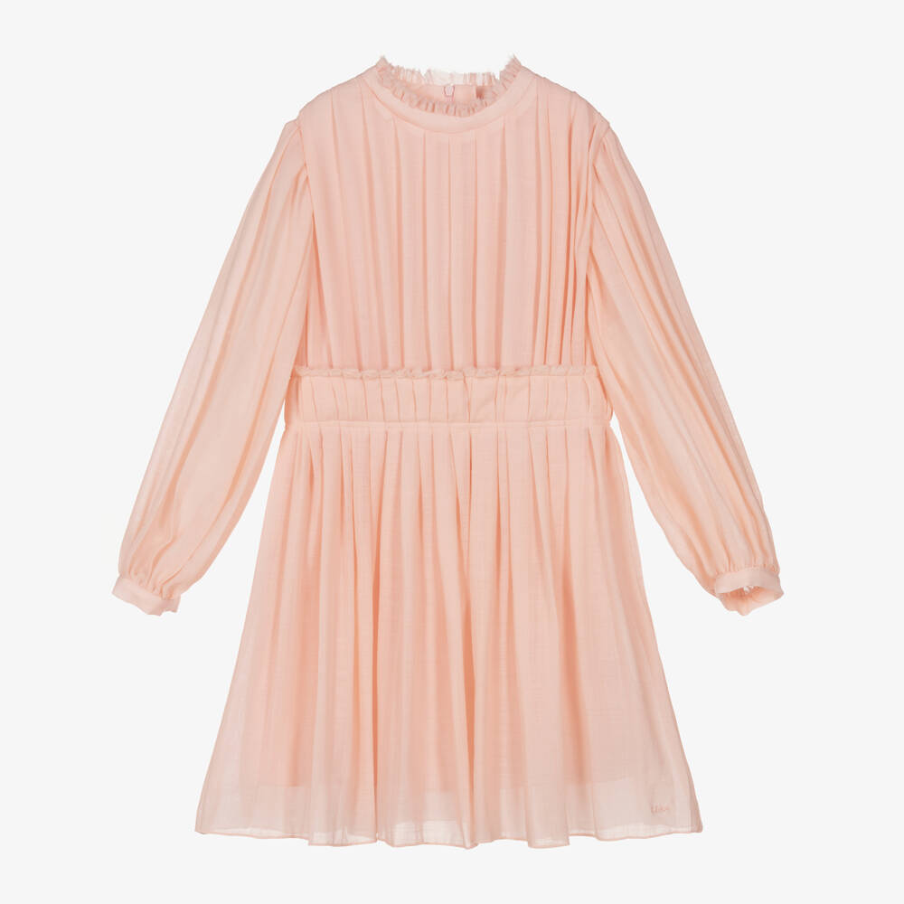 Chloé-Girls Wool Dress with Pleats | Childrensalon Outlet