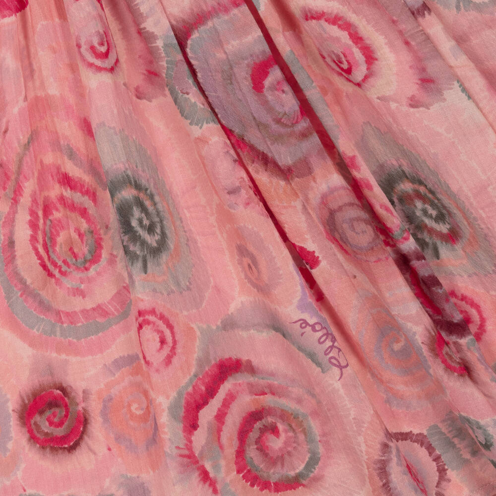 Chloé-Girls Wool Skirt with Pink Swirls | Childrensalon Outlet