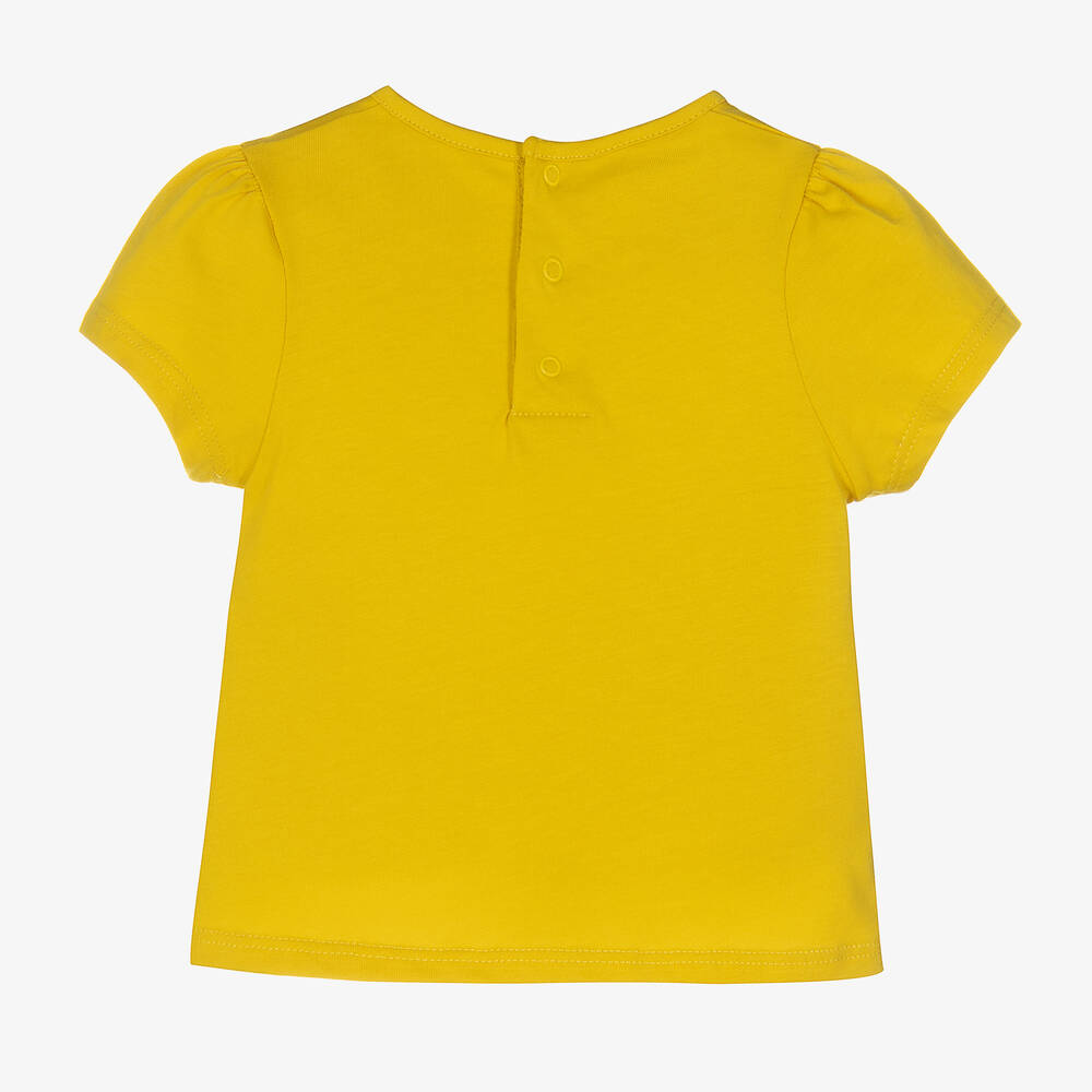 Chloe Girls Yellow Cotton Logo T Shirt Childrensalon Outlet