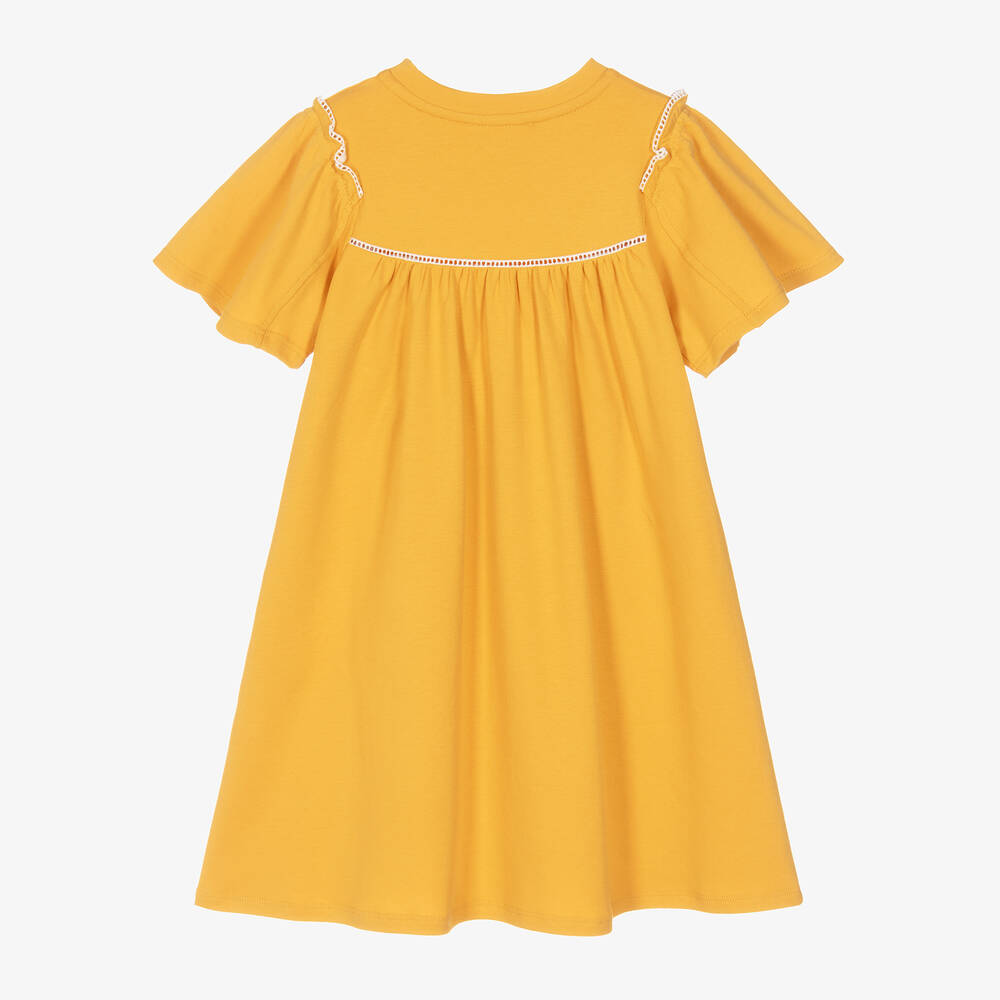 Chloé-Girls Yellow Organic Cotton Dress | Childrensalon Outlet