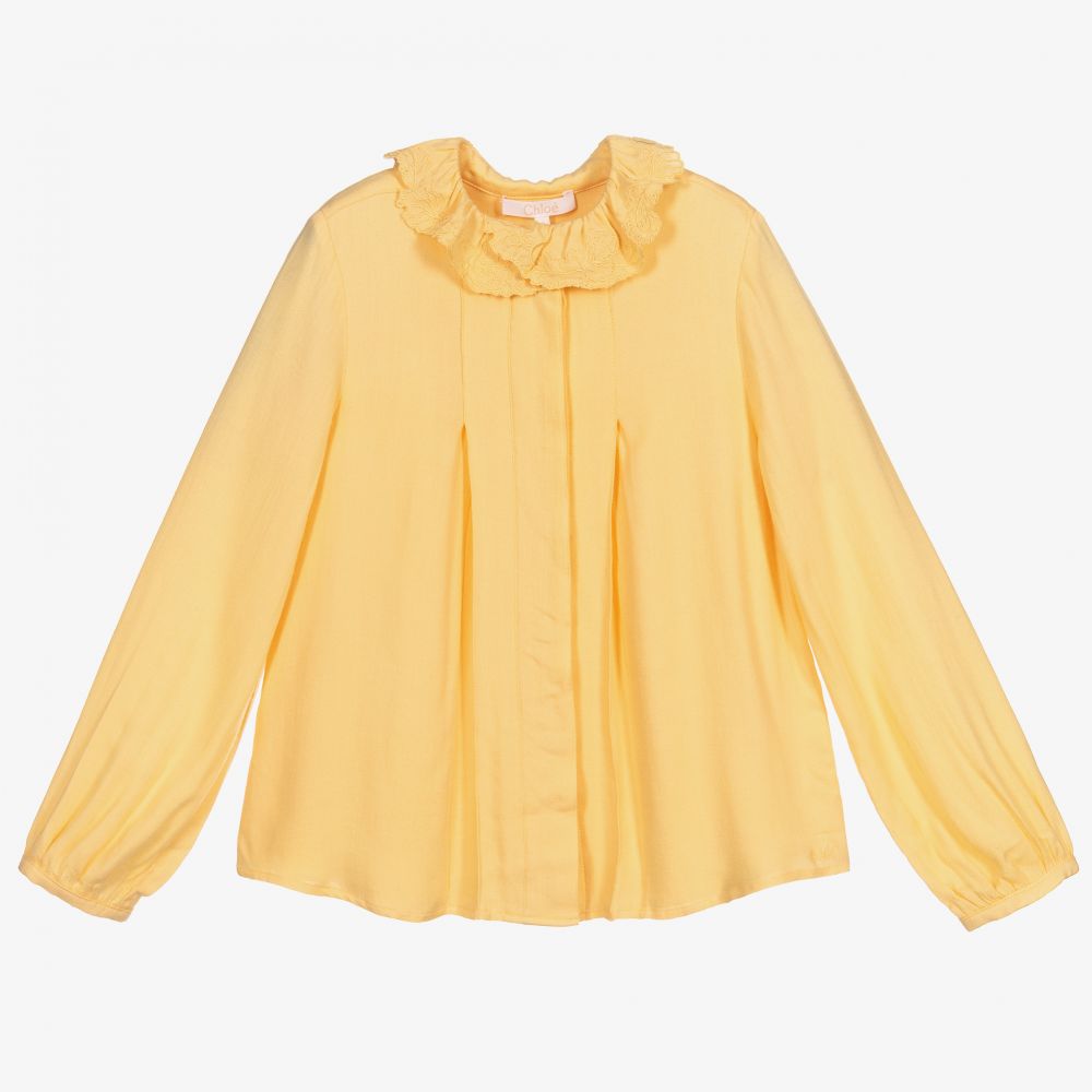 Chloé - Blouse jaune en viscose Fille | Childrensalon