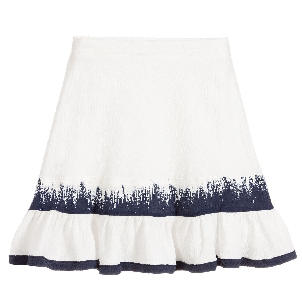 Chloé - Ivory & Blue Silk Skirt | Childrensalon