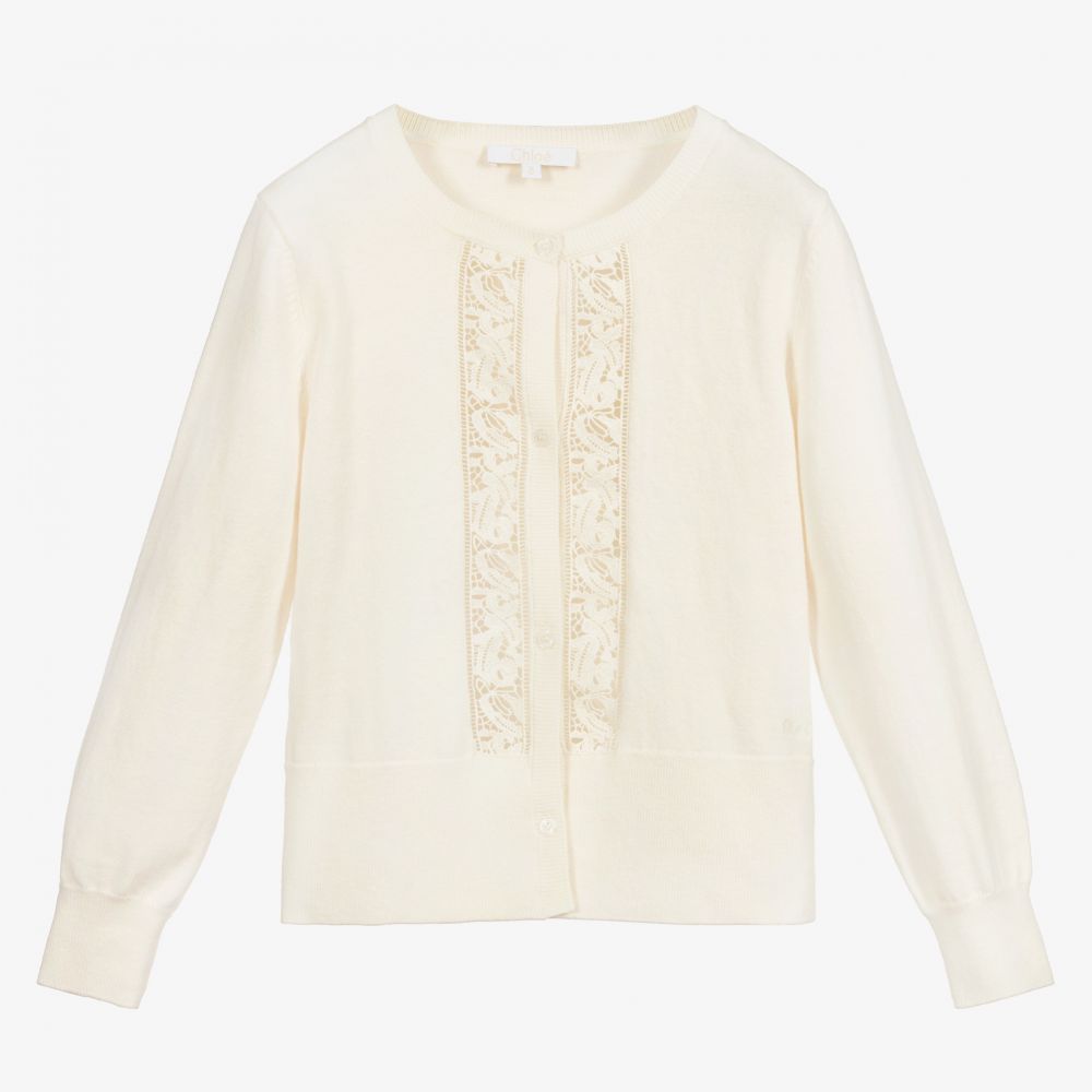 Chloé - Ivory Guipure Lace Cardigan | Childrensalon