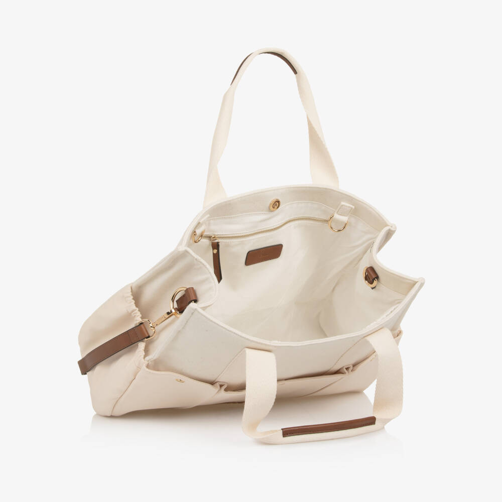 Chloé-Ivory Wool Changing Bag with Pouch & Mat (41cm) | Childrensalon Outlet