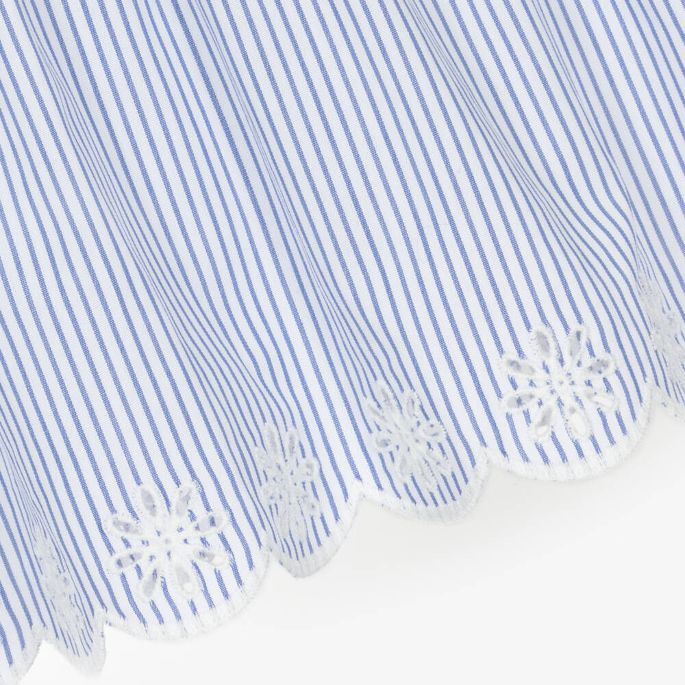 Chloé-Little Girls Navy Striped Cotton Dress | Childrensalon Outlet