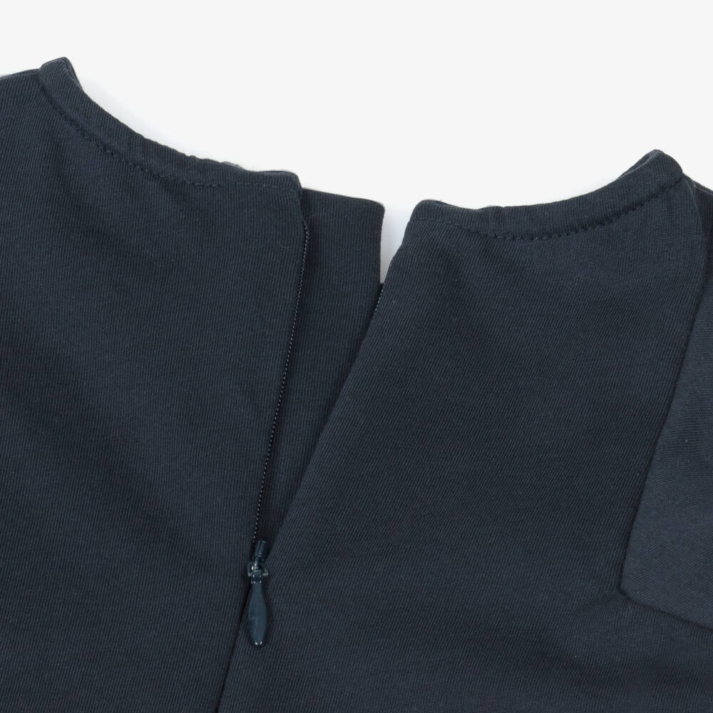 Chloé-Little Ladies Navy Cotton Dress | Childrensalon Outlet