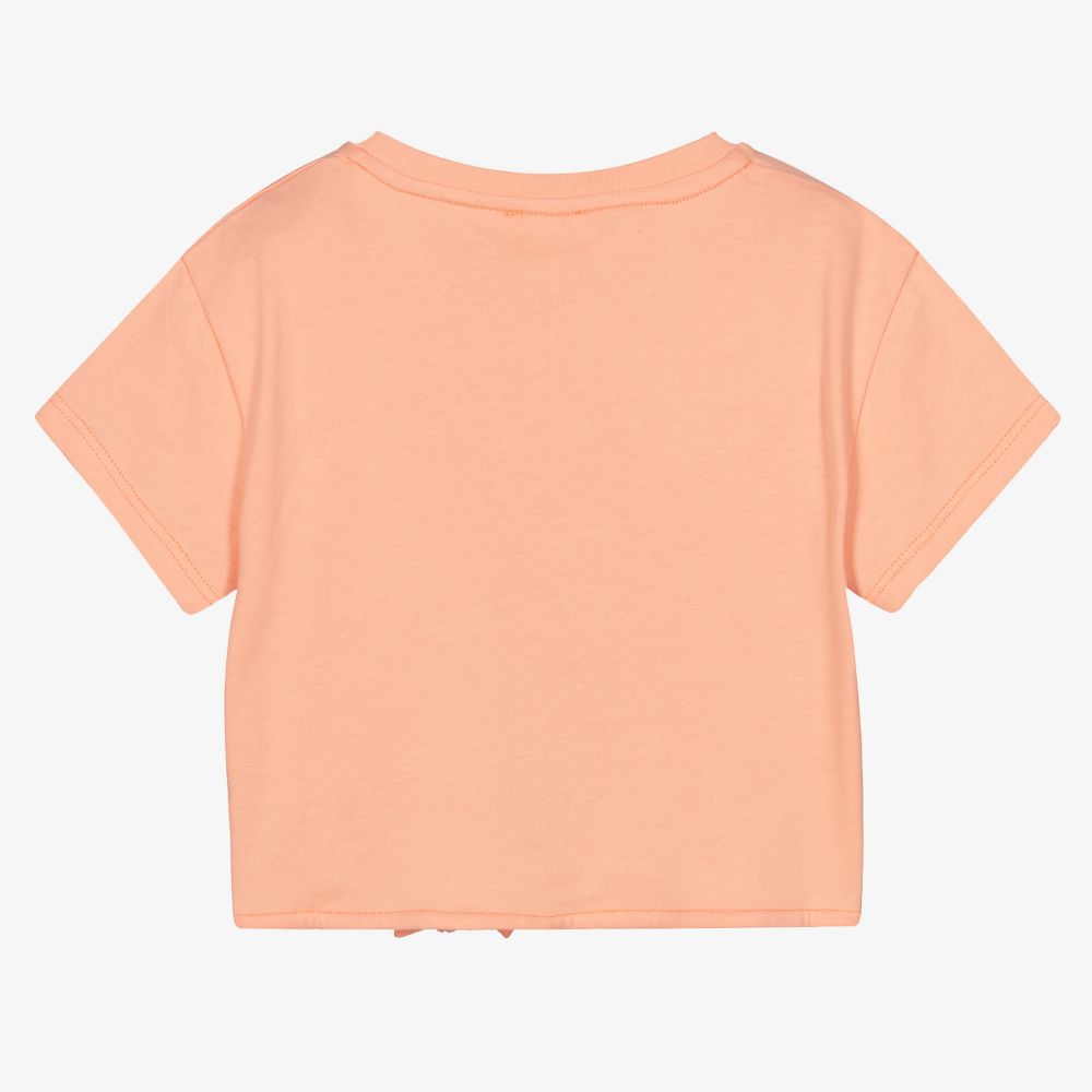 Chloé-Orange Logo Heart Print T-Shirt | Childrensalon Outlet