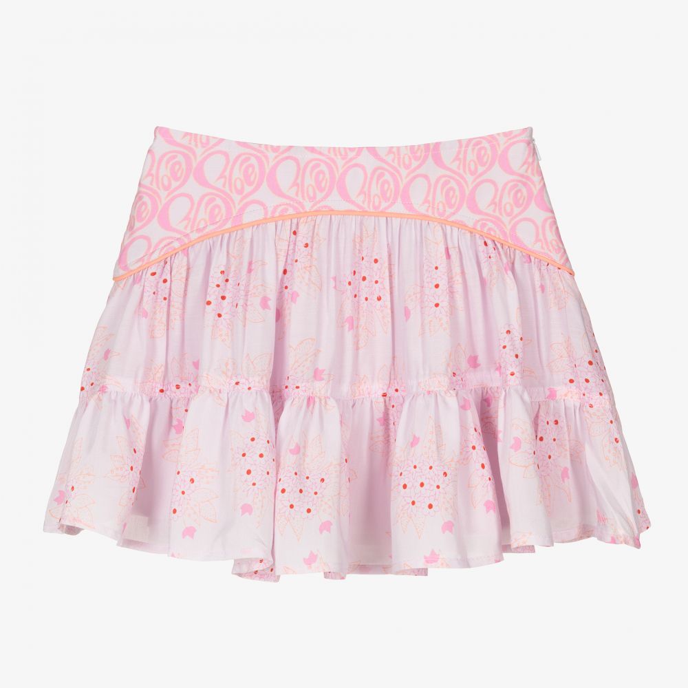 Chloé - Розовая юбка с сердечками и цветами | Childrensalon