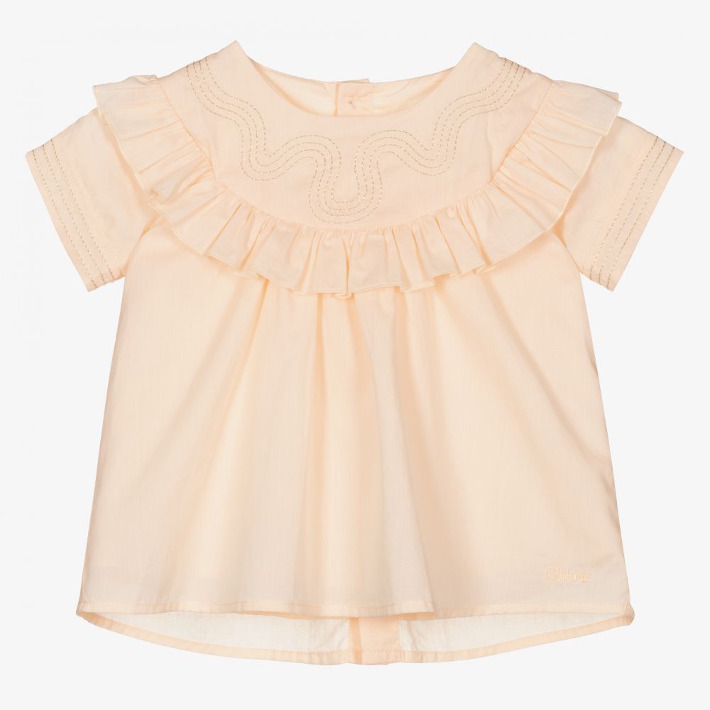 Chloé - Розовая хлопковая блузка для малышей | Childrensalon
