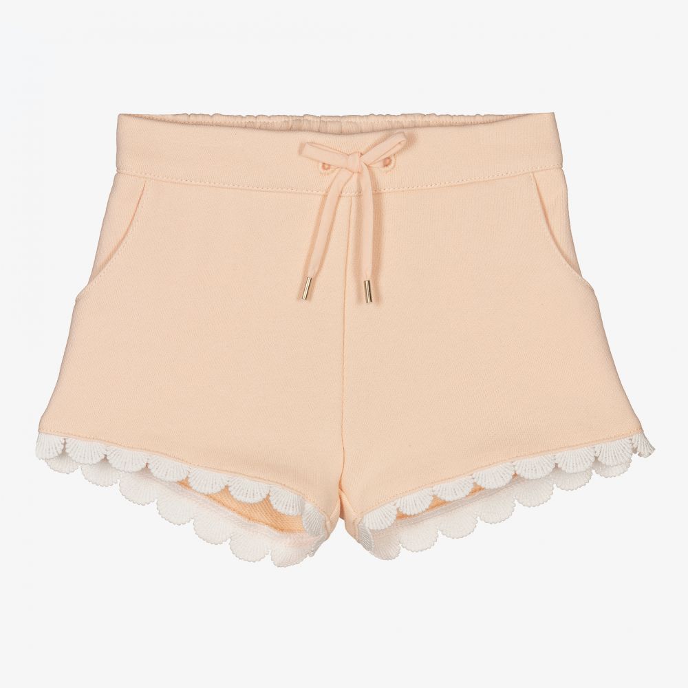 Chloé - Short rose festonné en guipure | Childrensalon