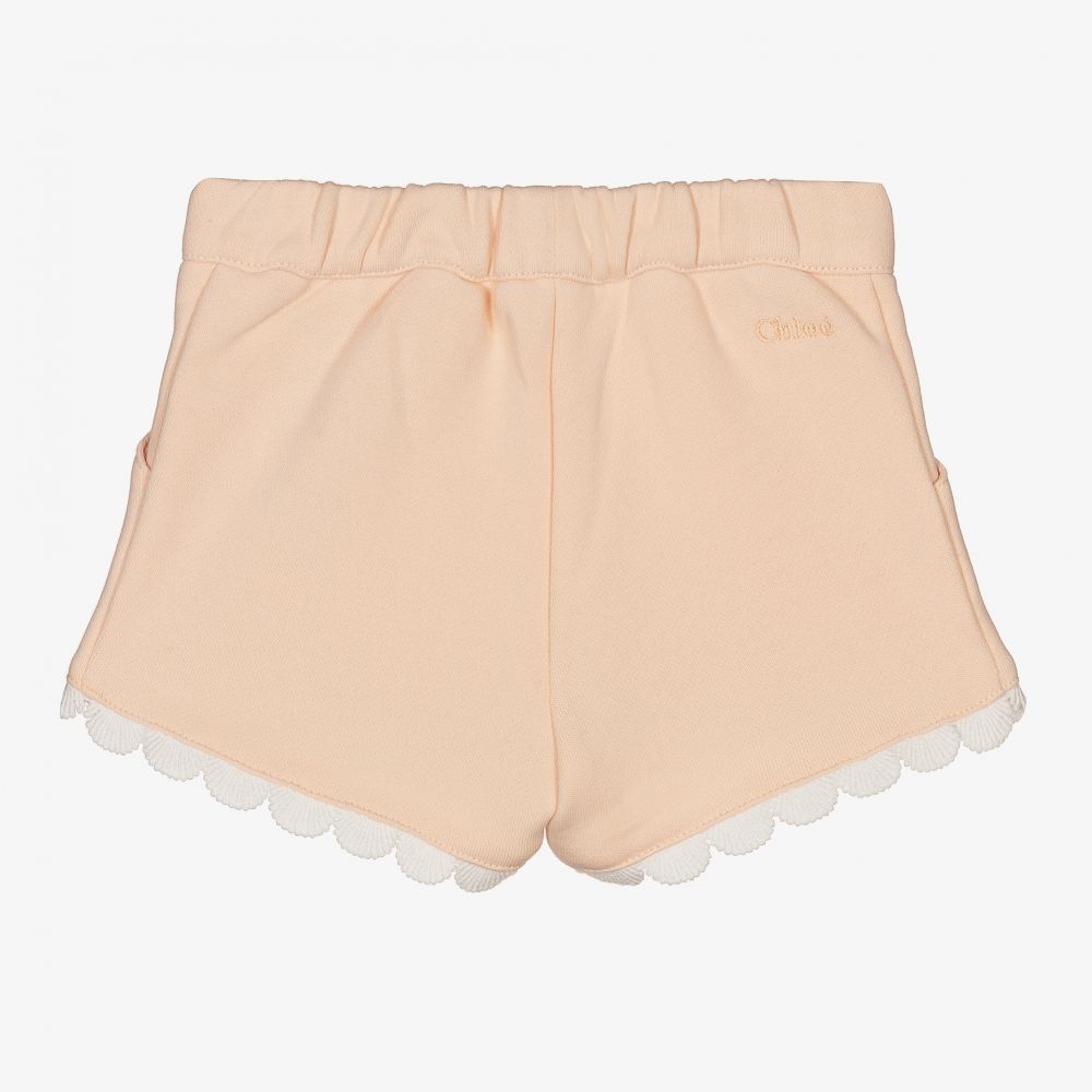 Pink scalloped shorts shop