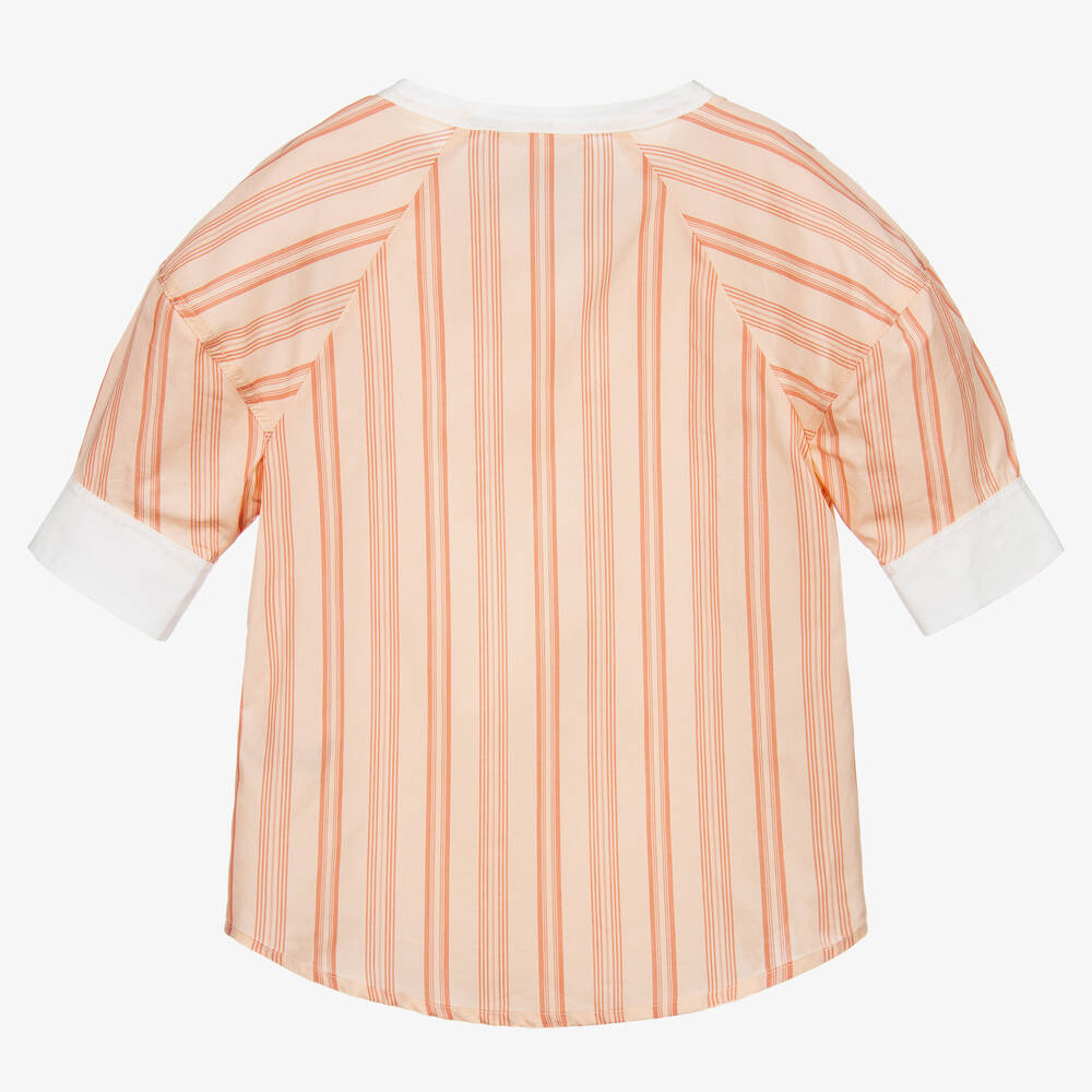 Chloé-Pink Striped Cotton Blouse | Childrensalon Outlet